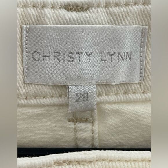 Christy Lynn Cream Ankle Cropped Jeans Classic Style - Picture 3 of 6